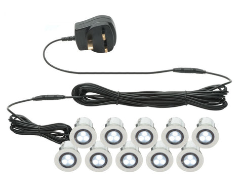 Saxby "Kios / Ikon" LED Plinth Decking Walkover Lights. Pack of 10.