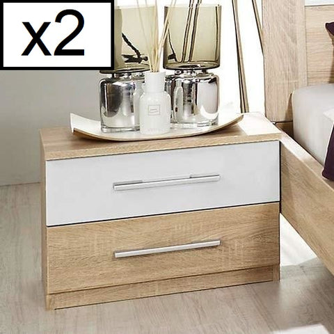 *Clearance* Rauch Bedside Drawer Tables. Pack of 2.