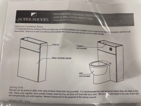 Roper Rhodes Back-To-Wall Toilet Cistern Unit. 62cm. High Gloss White. MR62BTWW