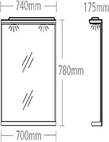 Roper Rhodes "New England" Illuminated Canopy Mirror, Oak. NMC700NO