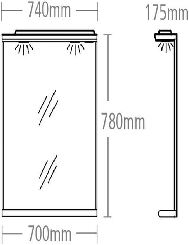 Roper Rhodes "New England" Illuminated Canopy Mirror, Oak. NMC700NO