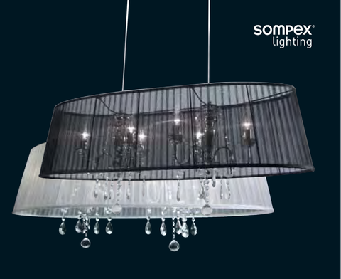 Sompex 'Organza' Double Chandelier Ceiling Pendant 6-Light