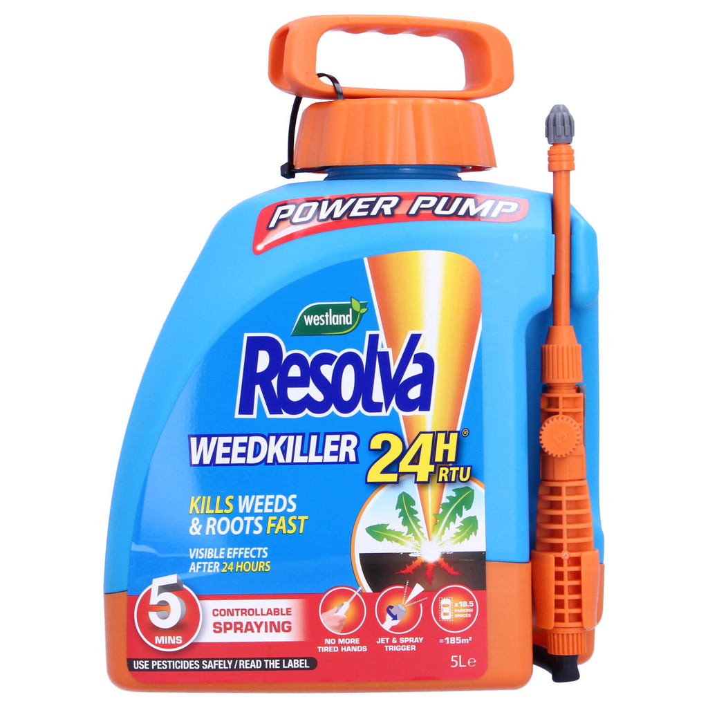 Westland Resolva Weedkiller, 5-Litre Spray Power Pump. 24hr Ready to Use