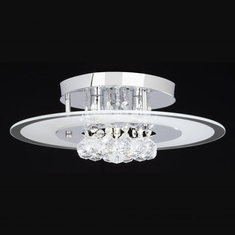 Endon "Rinaldi-3CH" 3-Light Crystal Globe Ceiling Pendant Chandelier.