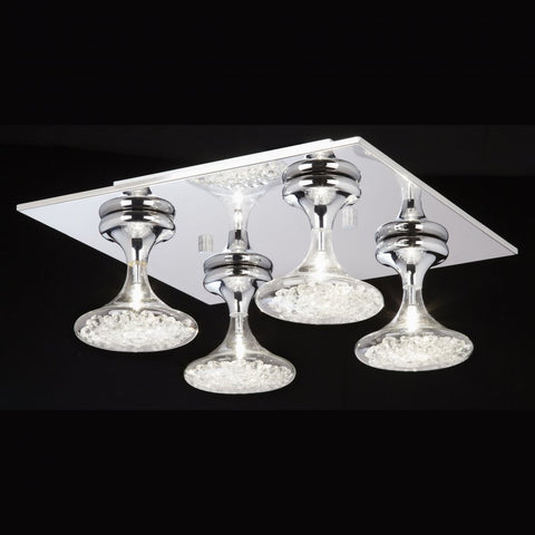 Endon "Tatiana" Range. Crystal Filled Glass Jar Chandelier Ceiling Pendant Light.