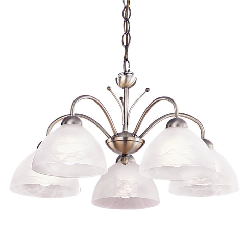 Searchlight "Milanese" Chandelier / Ceiling Pendant Light. Antique Brass