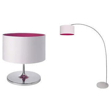 Sompex 'Fuchsia' Matching Table & Floor Lamps Lights Pink & White Chrome, [product_variation] - Freedom Homestore