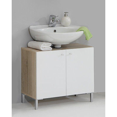 'Bilbao' Matching Bathroom Units / Suite. Gloss White & Washed Oak, [product_variation] - Freedom Homestore