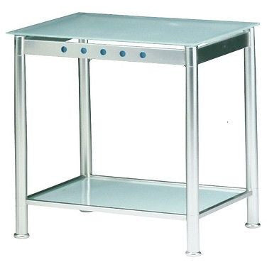 Clear-Blue Quality Brushed Steel Effect & Frosted Glass Designer Side/End Tables, [product_variation] - Freedom Homestore