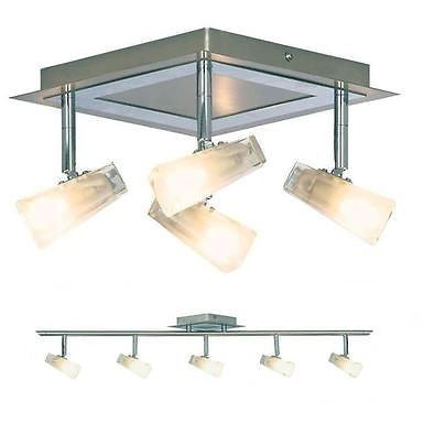 Searchlight Mondes Ceiling Spotlight Satin Silver Polished Chrome & Glass, [product_variation] - Freedom Homestore