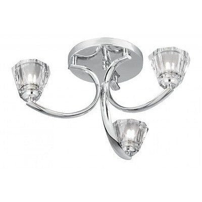 Searchlight "Prague" Sculptured Ice Crystal Glass Chrome Ceiling Light Chandelier