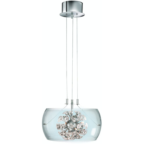 Searchlight 3809-9cc 'Safia' Glass Drum Pendant Ceiling Light