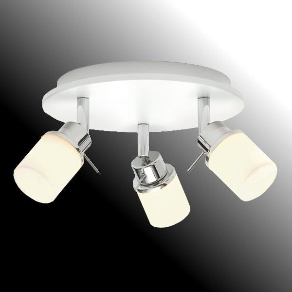 3-light Bathroom Ceiling Pendant 'Saxby Rennes 39164' White & Opal Glass. IP44., [product_variation] - Freedom Homestore