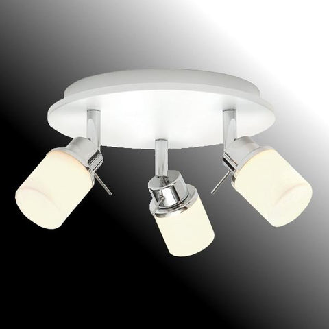 3-light Bathroom Ceiling Pendant 'Saxby Rennes 39164' White & Opal Glass. IP44.