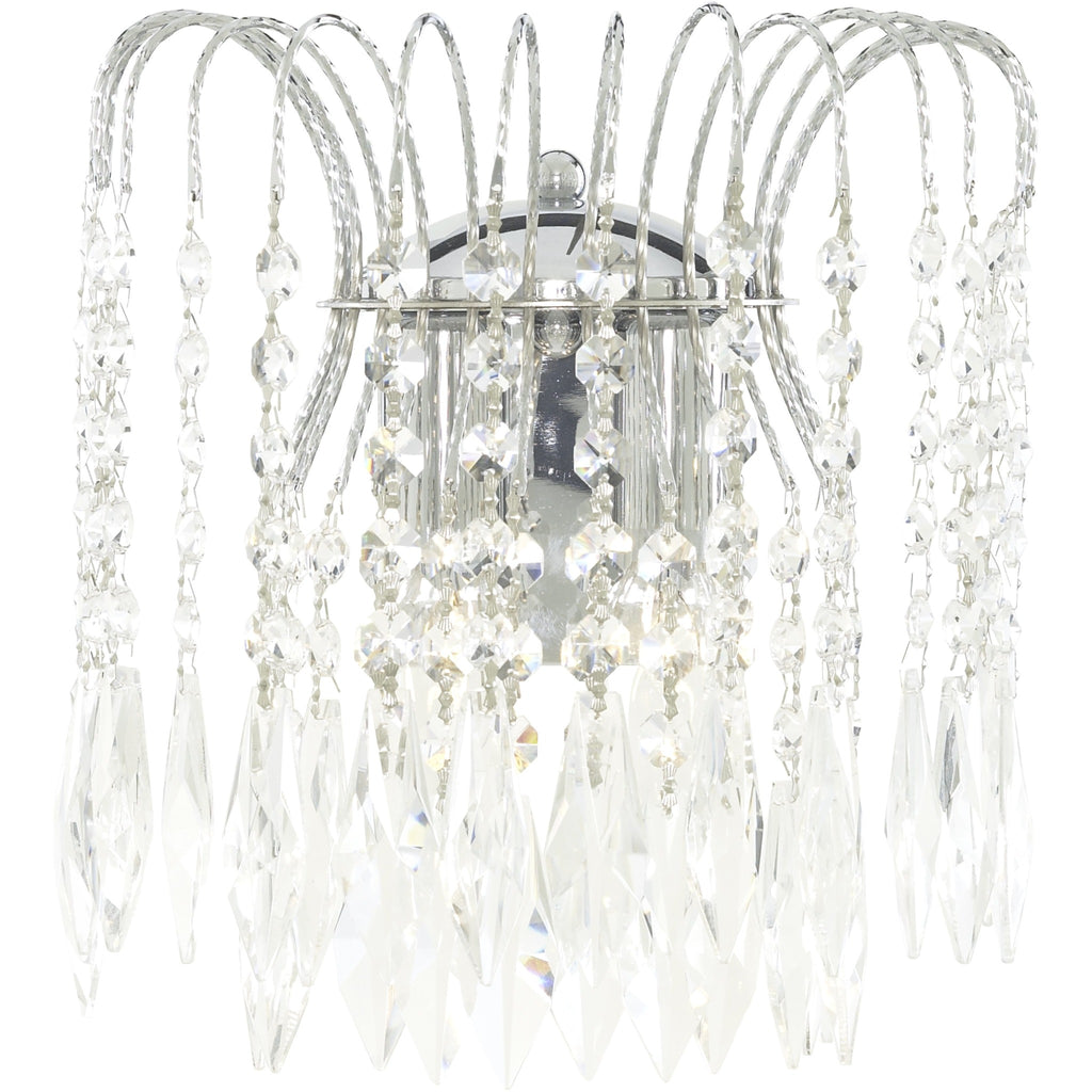 Searchlight "Waterfall" Chrome & Crystal Drop Marie Therese Chandelier Lights, [product_variation] - Freedom Homestore