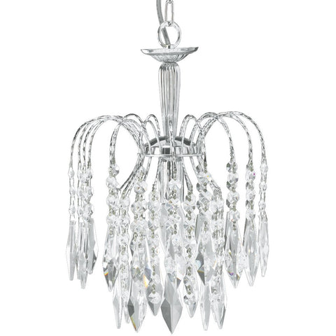 Searchlight "Waterfall" Chrome & Crystal Drop Marie Therese Chandelier Lights, [product_variation] - Freedom Homestore