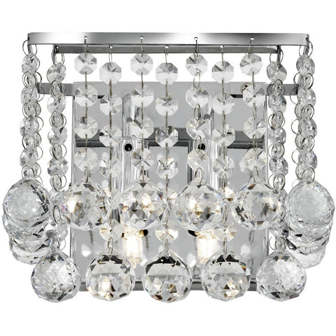 Marco Tielle 'Hannah' 2 Light Crystal Wall Light, Square.