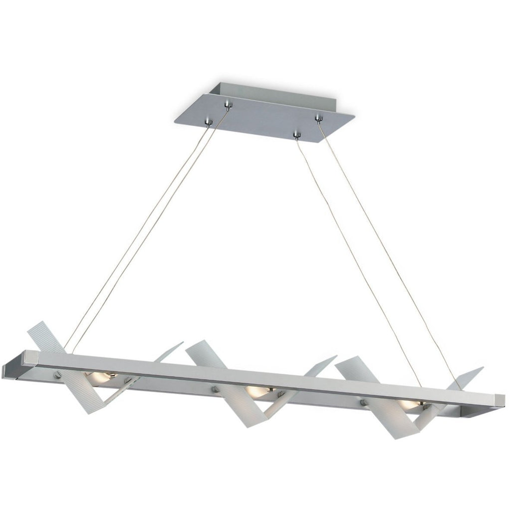 CLEARANCE Firstlight 'Frame' 3 Light Ceiling Pendant. Satin Steel & Glass 5420SS, [product_variation] - Freedom Homestore