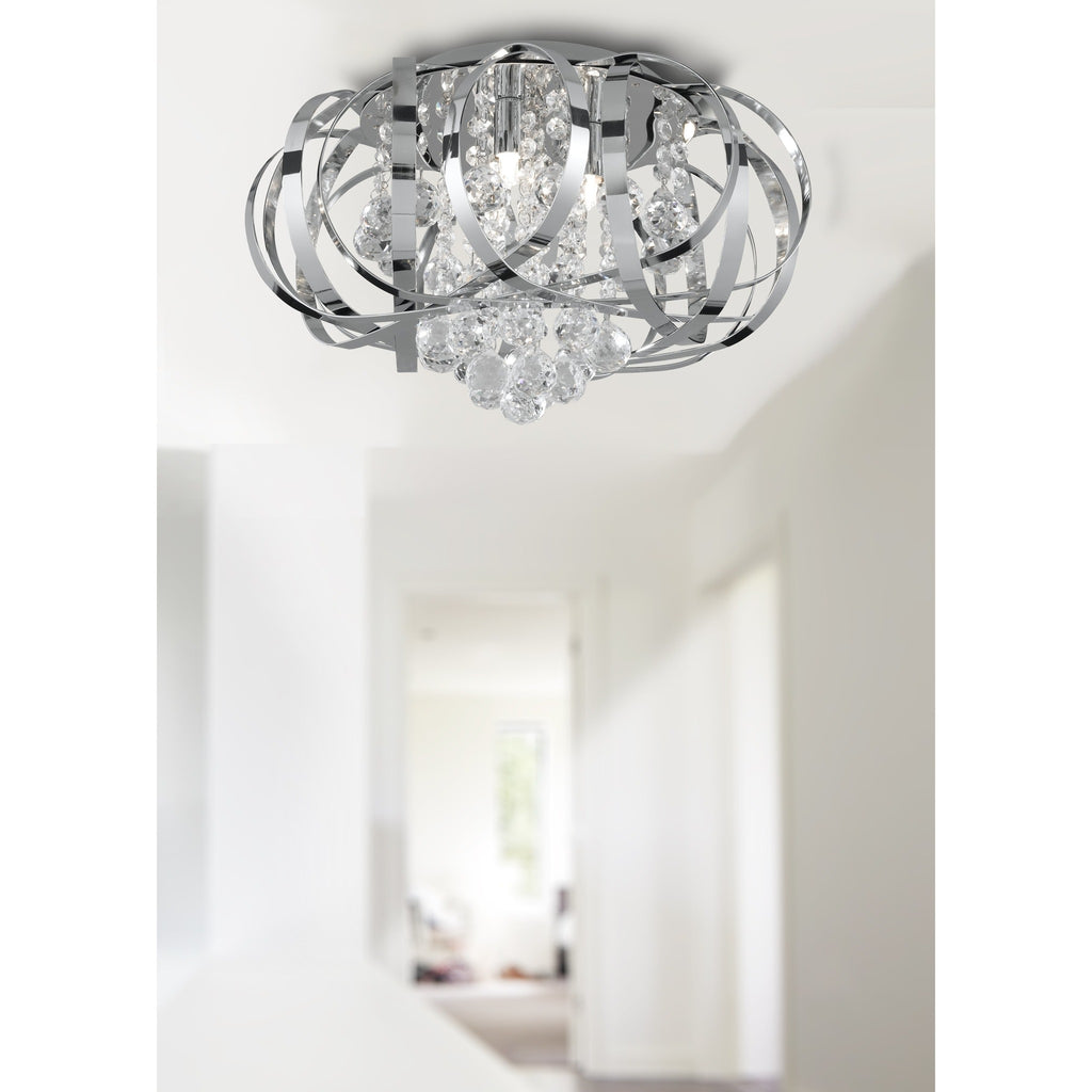 Searchlight 5973-3CC. Tiara/Crown Crystal 3-Light Ceiling Chandelier. Pendant, [product_variation] - Freedom Homestore