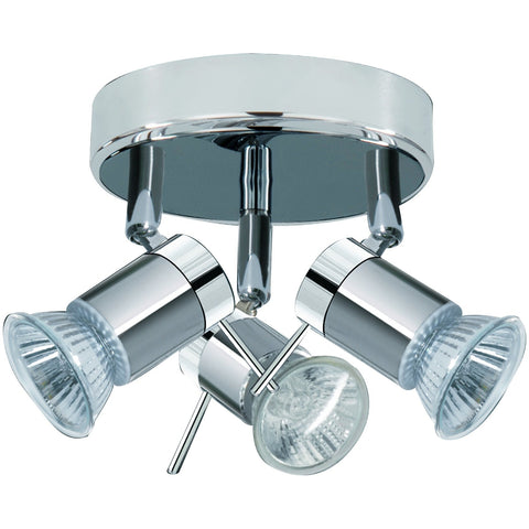 Searchlight 7443cc Aries Bathroom Light ip44 Chrome Ceiling 3 Spotlight