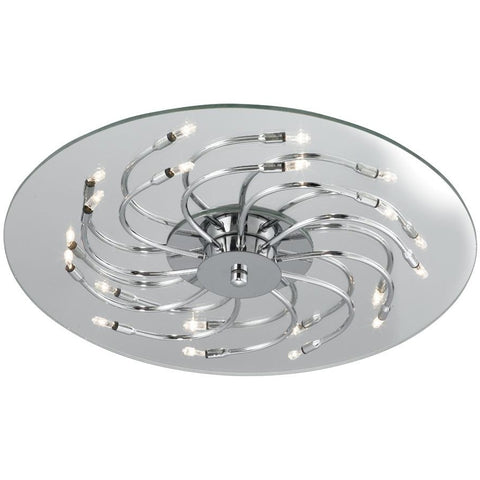 Searchlight "Swerly" Chrome Ceiling Light Halogen Pendant Semi Flush 4510-10cc