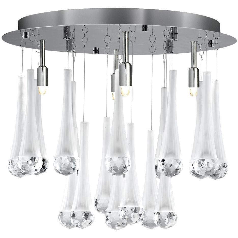 CLEARANCE- Searchlight 8944-4CC 'Alexia' Chrome 4 Light Frosted Cone-Crystal, [product_variation] - Freedom Homestore