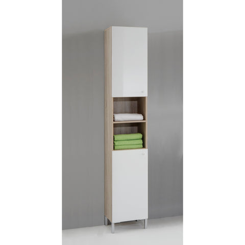 'Bilbao' Matching Bathroom Units / Suite. Gloss White & Washed Oak, [product_variation] - Freedom Homestore