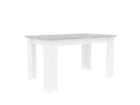 "Dornum" Kitchen Dining Table & Matching Bench Set in White & Stone.