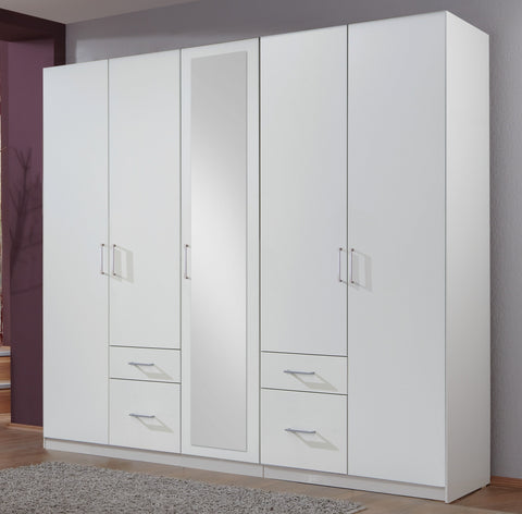 ASSEMBLY INCLUDED 'Friday' 225cm or 270cm Wardrobe w Drawers, White. German Bedroom Furniture.