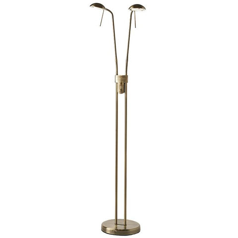 Endon "Hammersmith" 2 Head / Twin Floor Standing Reading Lamp with Dimmers, [product_variation] - Freedom Homestore