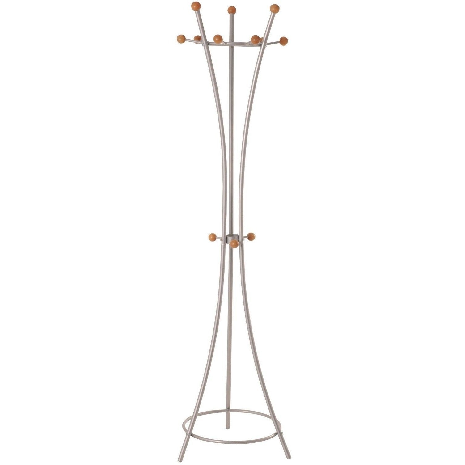 Modern 'Helix' Metal Coat Stand In Aluminium Wood Finish