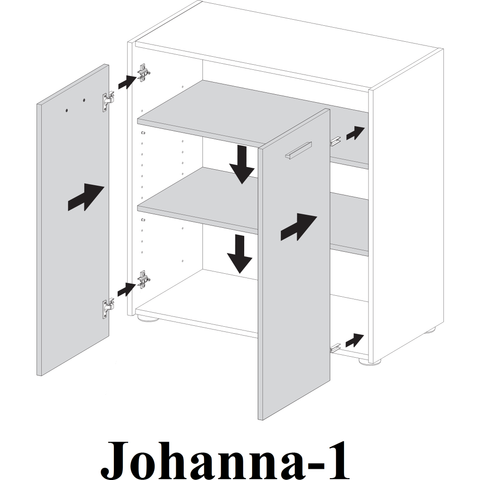 *CLEARANCE* "Johanna" Cupboard Chest Sideboard Dresser. Baltimore Walnut Finish, [product_variation] - Freedom Homestore
