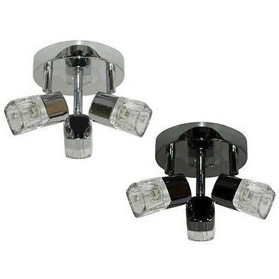 Searchlight "Cool Ice" Cube Black or Chrome Ceiling Spot Lights, [product_variation] - Freedom Homestore