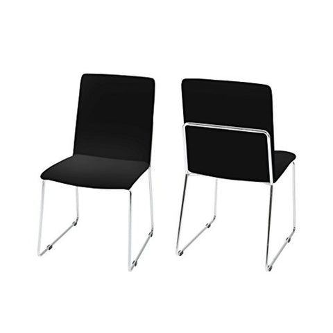 Actona "Kitos" Designer Dining Chairs, Padded, Black or White & Chrome.
