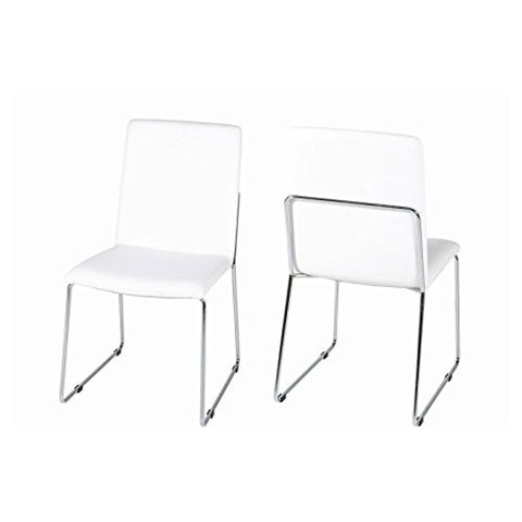 Actona "Kitos" Designer Dining Chairs, Padded, Black or White & Chrome.