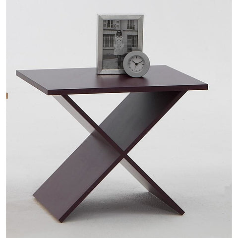 CLEARANCE - 'Phil' X-Shape Bedside / End Table. Purple.