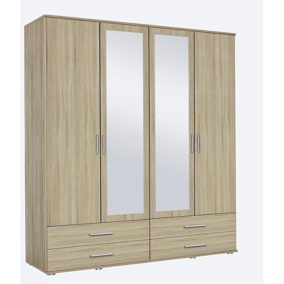 ASSEMBLY INCLUDED Rauch 'Rasant' 3 or 4 Door Wardrobe, Sonoma Oak. German Bedroom Furniture., [product_variation] - Freedom Homestore