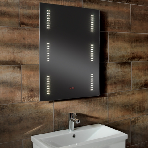 Roper Rhodes "Tempus" LED Bathroom Mirror. Demister & Clock. MLE340