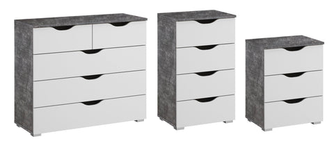 Rauch 'Arnstein' Chest of Drawers Range, Stone & White. German Bedroom Furniture.