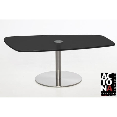 *Clearance* Actona "Becky" Organic Design Black Glass & Chrome Coffee Table.