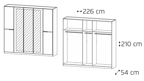 Rauch 'Dorsten' 4 or 5 Door Wardrobe, Oak. German Made Bedroom Furniture.