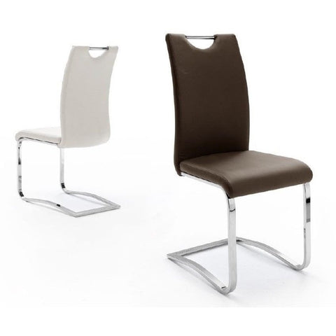 *Set of 4* "Koeln" PU Leather & Chrome Swinging Dining Chairs., [product_variation] - Freedom Homestore