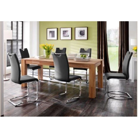 *Set of 4* "Koeln" PU Leather & Chrome Swinging Dining Chairs.