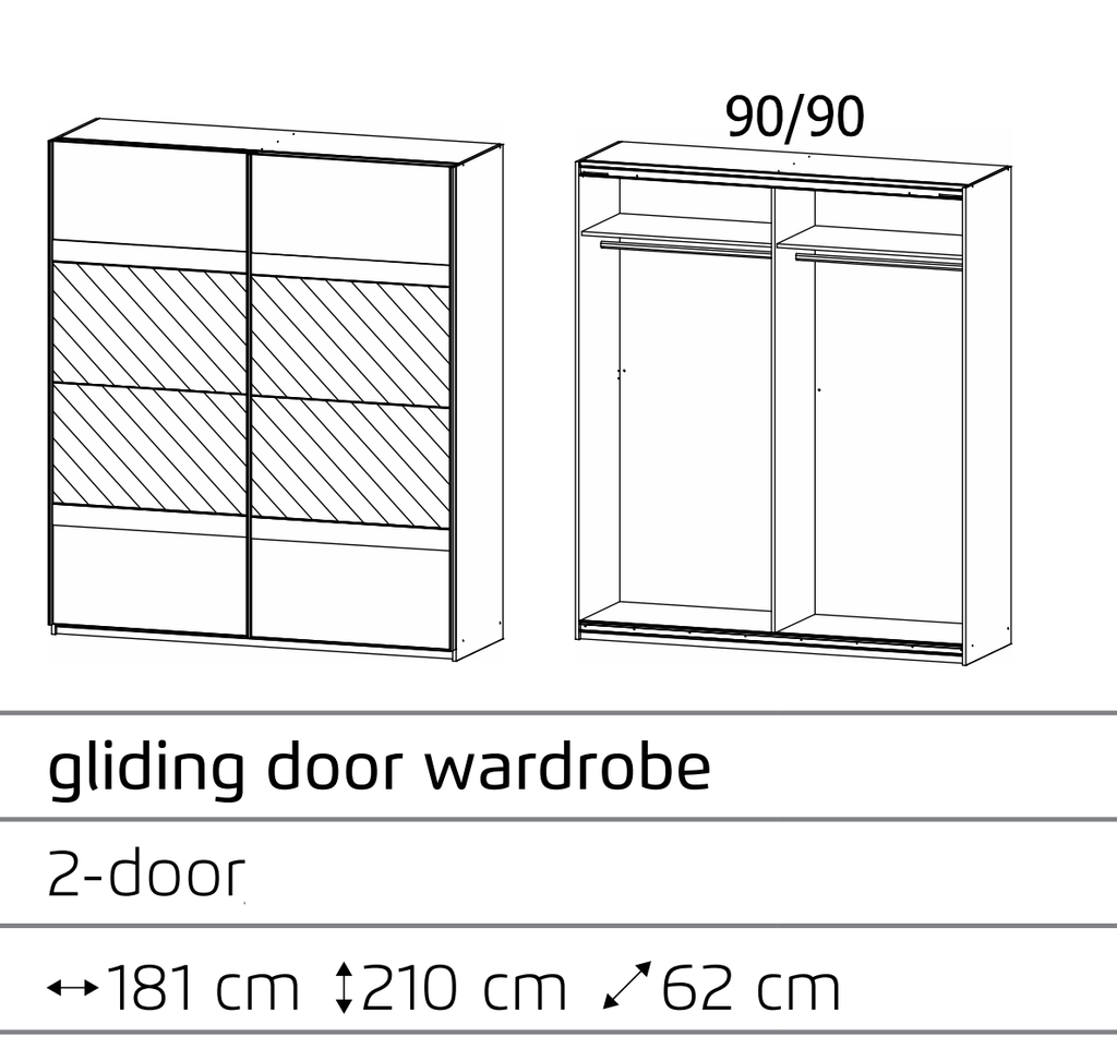 Rauch 'Penzberg' Sliding-Door Wardrobe Range. German Bedroom Furniture. White