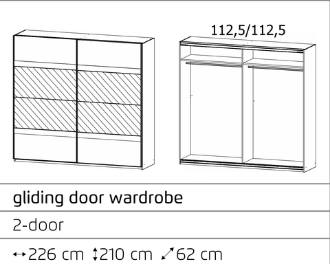 Rauch 'Penzberg' Sliding-Door Wardrobe. German Bedroom Furniture. Anthracite
