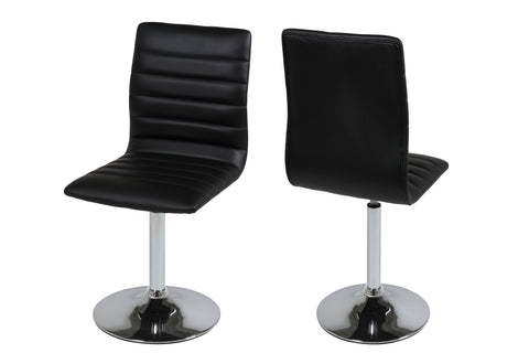 Actona "Piper" Designer Dining Chairs, Padded, Black or White & Chrome.