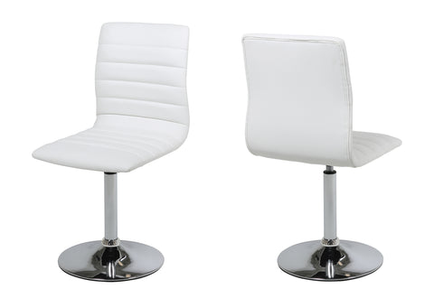 Actona "Piper" Designer Dining Chairs, Padded, Black or White & Chrome.