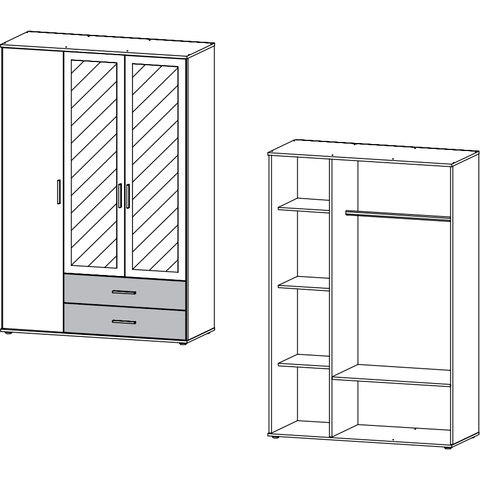 Rauch 'Rasant' 3 or 4 Door Wardrobe, Sonoma Oak. German Bedroom Furniture., [product_variation] - Freedom Homestore