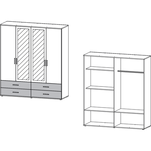 Rauch 'Rasant' 3 or 4 Door Wardrobe, White. German Bedroom Furniture., [product_variation] - Freedom Homestore