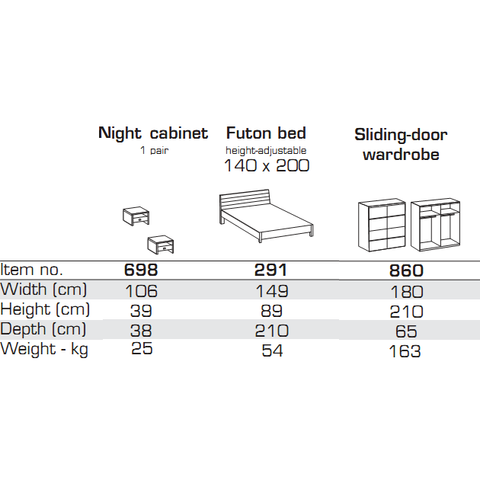 Qmax German Made Bedroom Furniture - Satellite Range - Black Glass & White, [product_variation] - Freedom Homestore